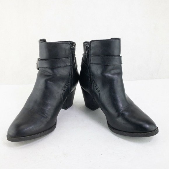 Bass & Co Felicia Womens Ankle Boots Size 6 M Black Heel Bootie Outdoor #2363 - Picture 8 of 9